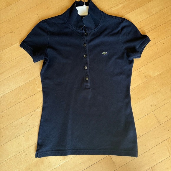 LACOSTE  navy 5 button slim fit polo, 36(2/4)  GD1135 - Picture 2 of 6